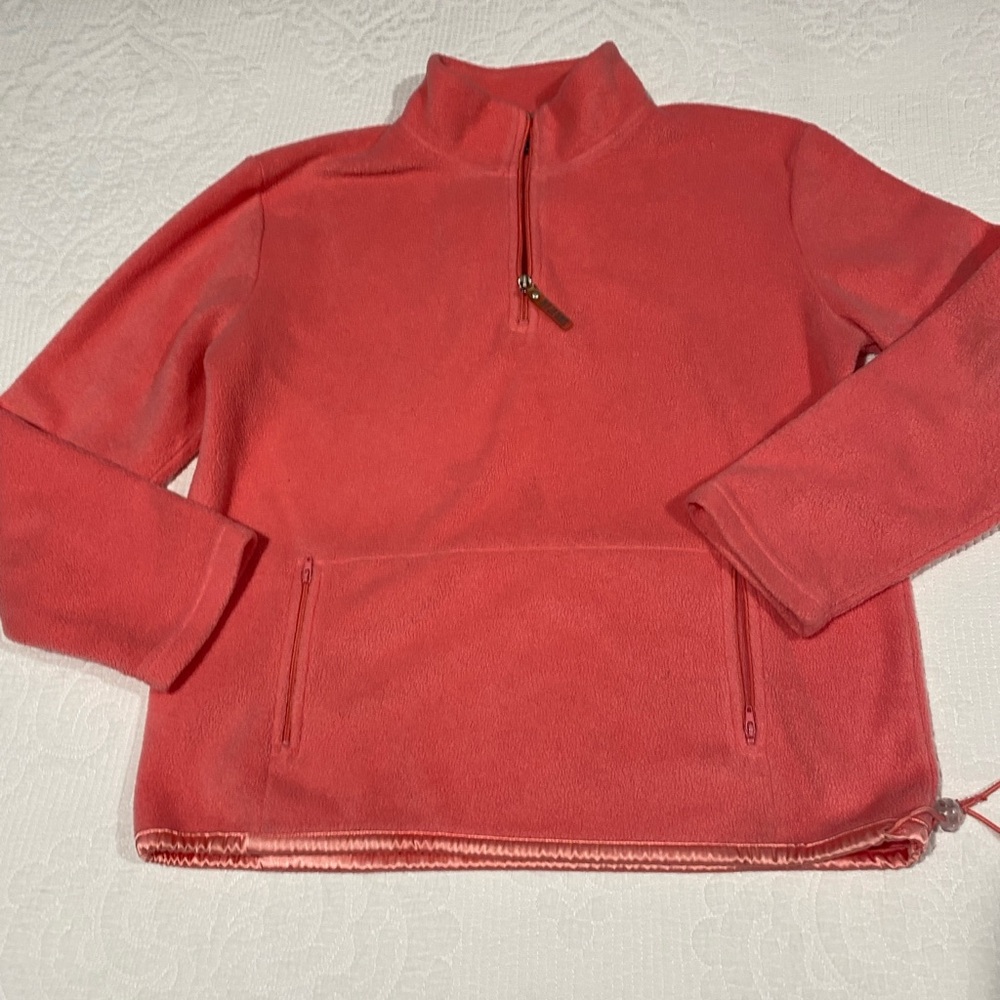 NEW YORK & CO Peach Women Fleece Pullover 1/4 zip  Medium